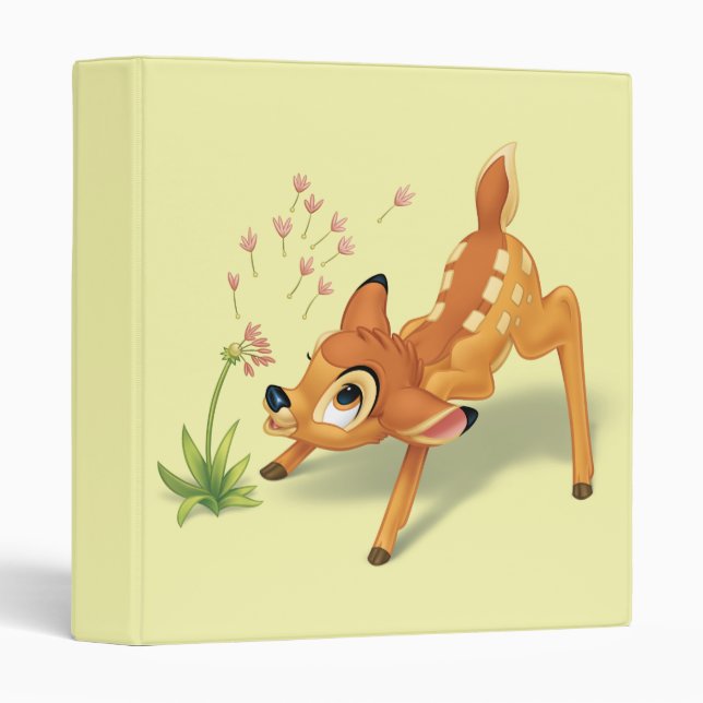 Bambi Watching Dandelion Seeds Fly 3 Ring Binder (Front/Spine)