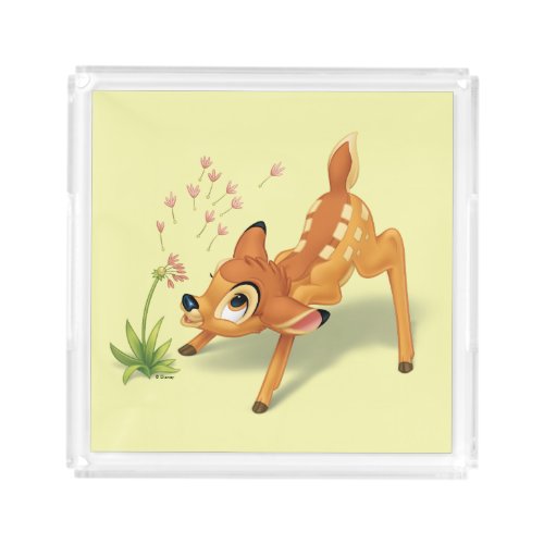 Bambi Watching Dandelion Seeds Fly Acrylic Tray