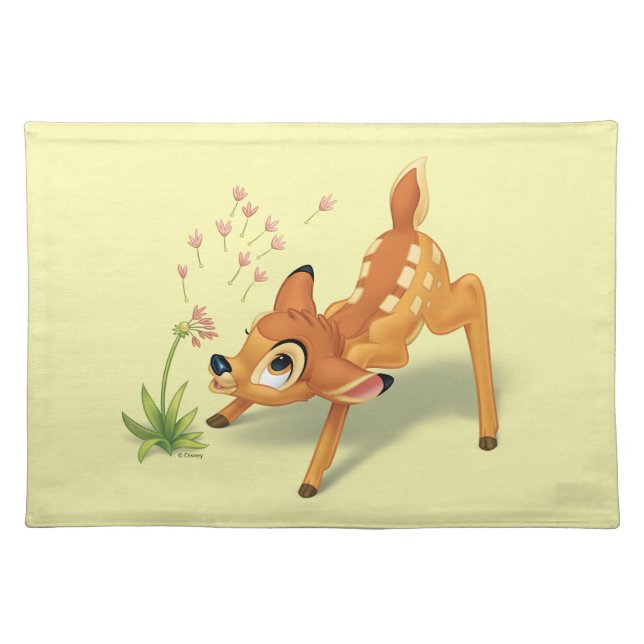 Bambi Watching Dandelion Seeds Fly Cloth Placemat (Front)