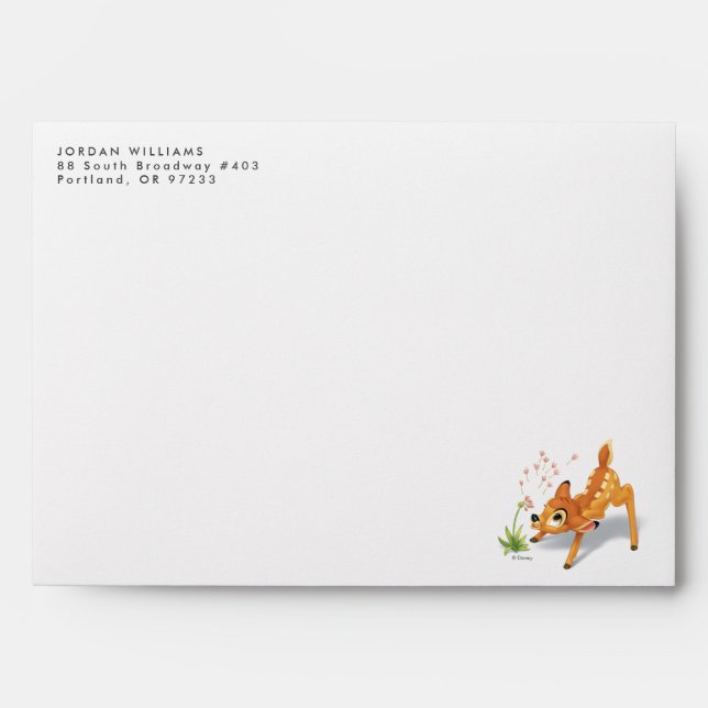 Bambi Watching Dandelion Seeds Fly Envelope (Front)