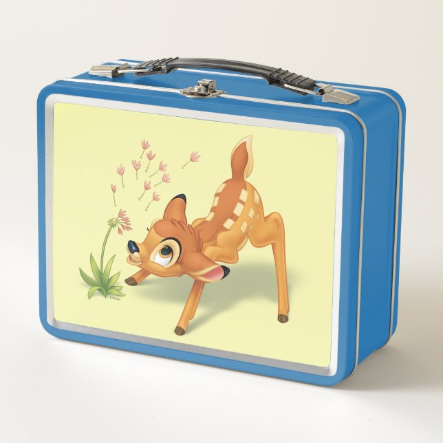 Bambi Watching Dandelion Seeds Fly Metal Lunch Box (Front)