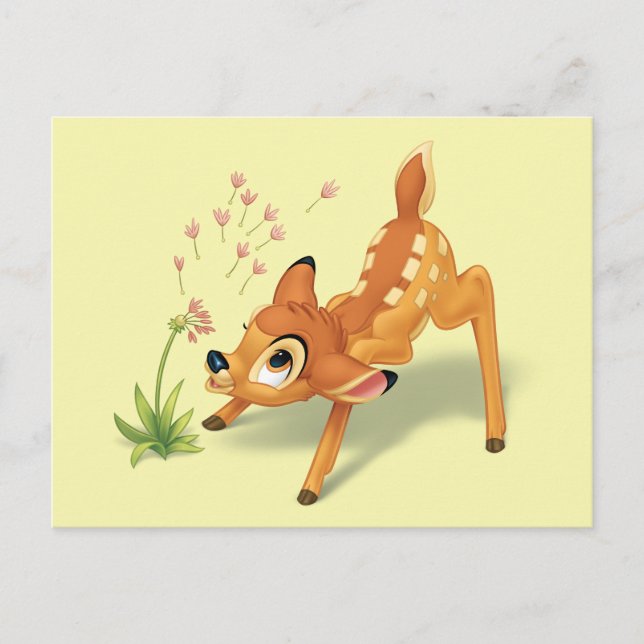 Bambi Watching Dandelion Seeds Fly Postcard (Front)