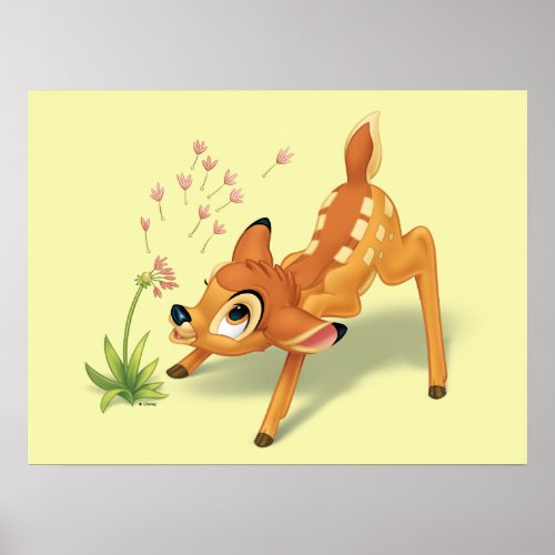 Bambi Watching Dandelion Seeds Fly Poster