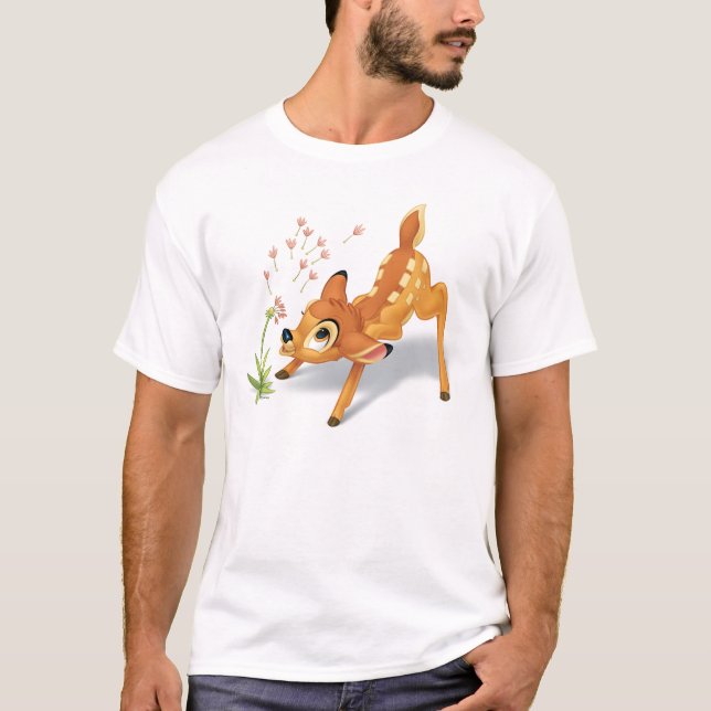 Bambi Watching Dandelion Seeds Fly T-Shirt (Front)