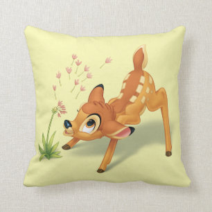 Bambi Watching Dandelion Seeds Fly Throw Pillow