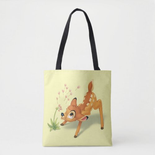 Bambi Watching Dandelion Seeds Fly Tote Bag