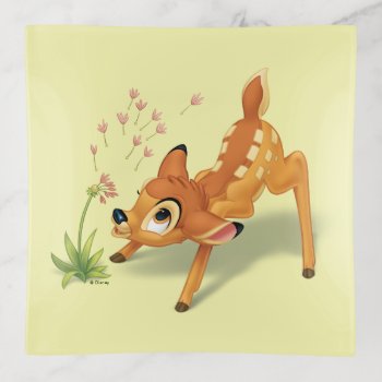 Bambi Watching Dandelion Seeds Fly Trinket Tray by bambi at Zazzle