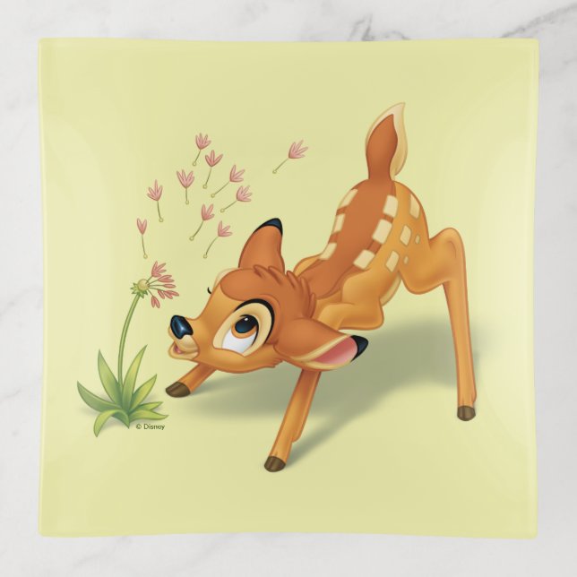 Bambi Watching Dandelion Seeds Fly Trinket Tray (Front)