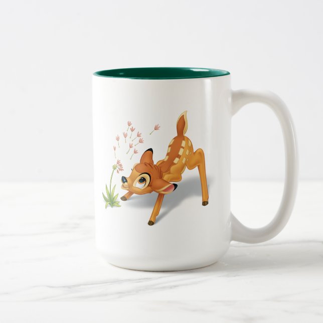 Bambi Watching Dandelion Seeds Fly Two-Tone Coffee Mug (Right)