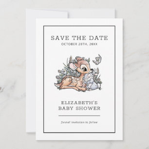 Bambi Watercolor Baby Shower Save the Date