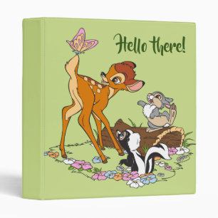 Bambi With Butterfly On Tail 3 Ring Binder
