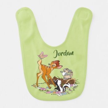 Bambi With Butterfly On Tail Baby Bib by bambi at Zazzle