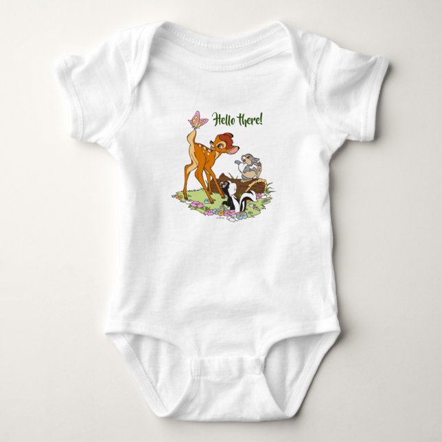 Bambi With Butterfly On Tail Baby Bodysuit (Front)