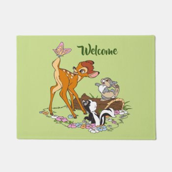 Bambi With Butterfly On Tail Doormat by bambi at Zazzle