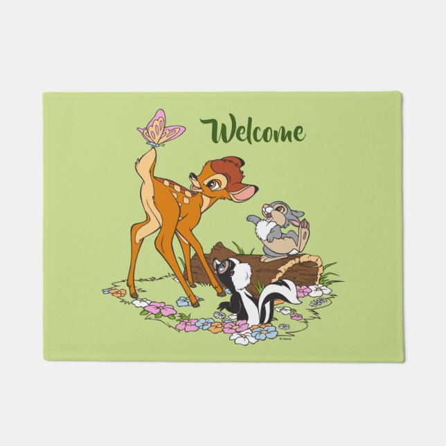 Bambi With Butterfly On Tail Doormat (Front)