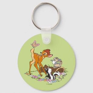 Bambi With Butterfly On Tail Keychain
