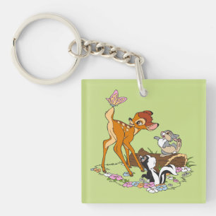 Bambi With Butterfly On Tail Keychain
