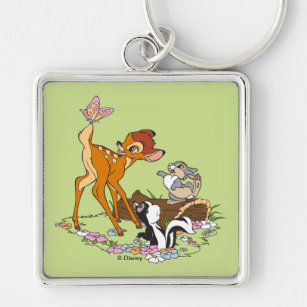 Bambi With Butterfly On Tail Keychain