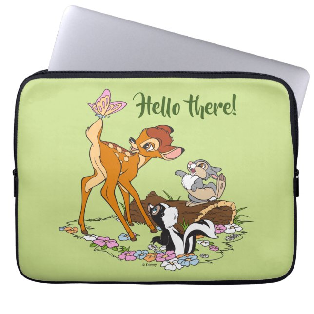Bambi With Butterfly On Tail Laptop Sleeve (Front)