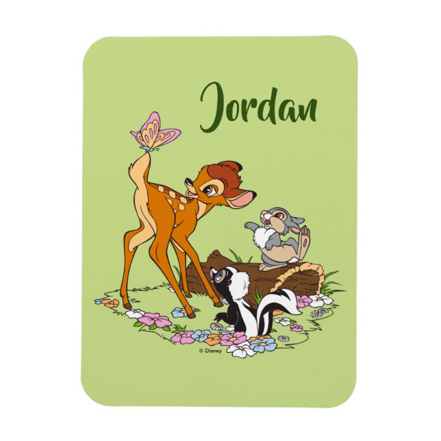 Bambi With Butterfly On Tail Magnet (Vertical)