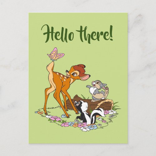 Bambi With Butterfly On Tail Postcard