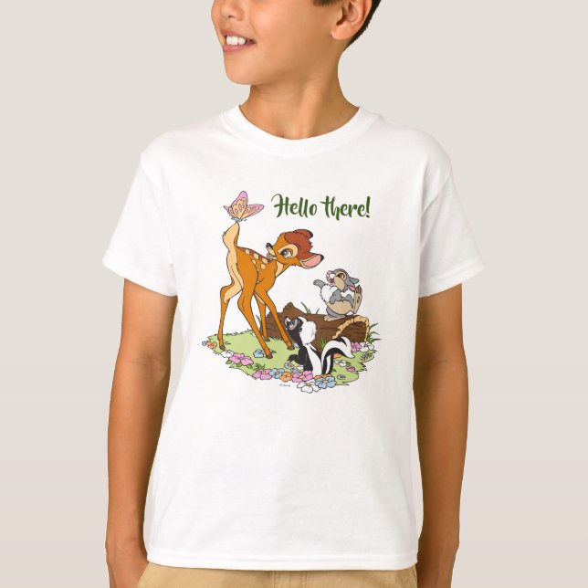 Bambi With Butterfly On Tail T-Shirt (Front)
