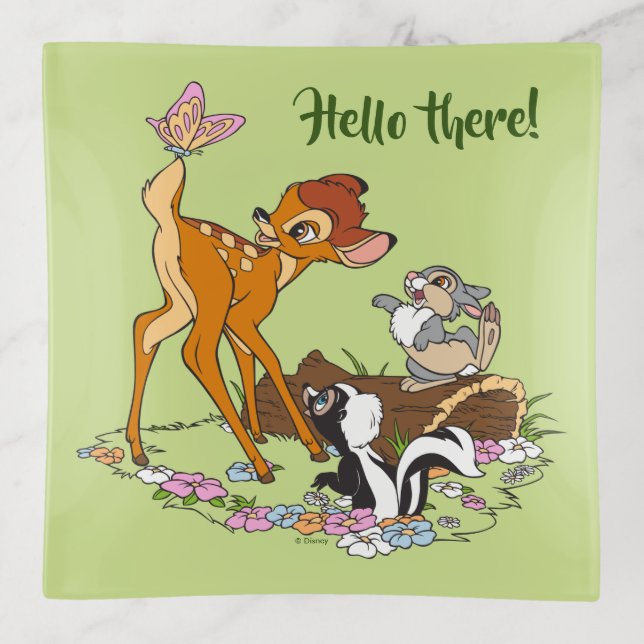 Bambi With Butterfly On Tail Trinket Tray (Front)
