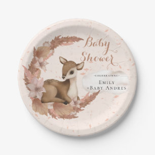 Bambi with Flowers Stars Cloud Baby Shower Paper P Plates