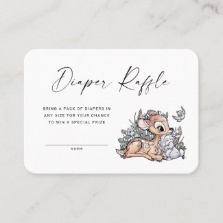 Bambi Woodland Diaper Raffle Insert Card