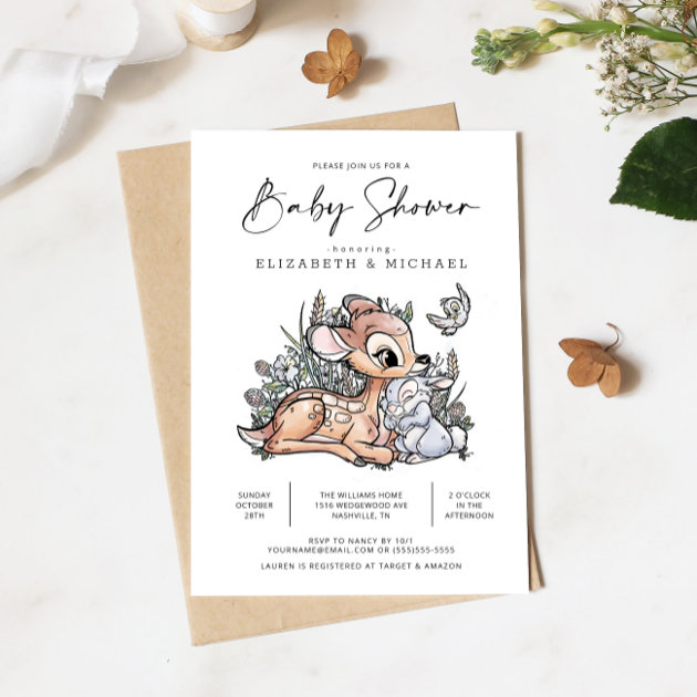 Bambi baby shower store invitations