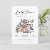 Bambi Woodland Watercolor Baby Shower Invitation (Standing Front)