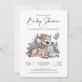 Bambi Woodland Watercolor Baby Shower Invitation (Front)
