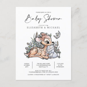 Bambi Woodland Watercolor Baby Shower Postcard