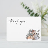 Bambi Woodland Watercolor Baby Shower Thank You Invitation (Standing Front)