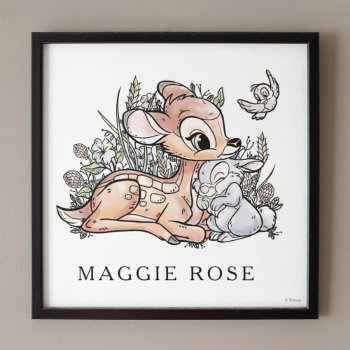 Bambi Woodland Watercolor Nursery Poster by bambi at Zazzle