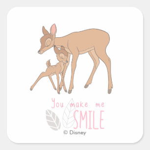 Bambi You Make Me Smile Square Sticker