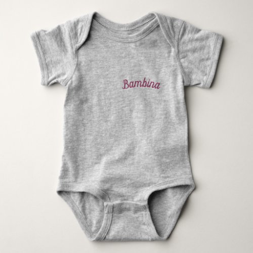 Bambina  Baby Girl Mammaprada Bodysuit Gray Baby Bodysuit