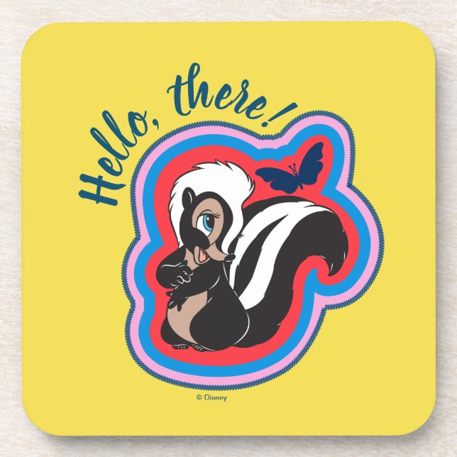 Bambi's Flower & Butterfly Badge Beverage Coaster (Front)