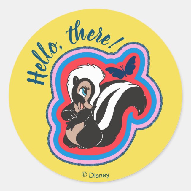 Bambi's Flower & Butterfly Badge Classic Round Sticker (Front)