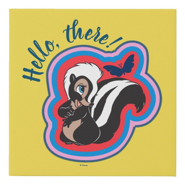 Bambi's Flower & Butterfly Badge Faux Canvas Print (Front)