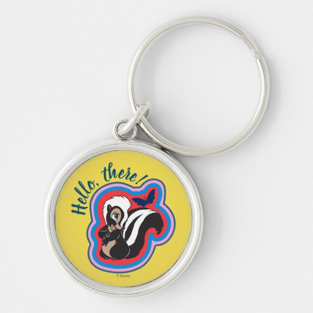 Bambi's Flower & Butterfly Badge Keychain (Front)