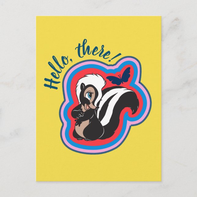 Bambi's Flower & Butterfly Badge Postcard (Front)