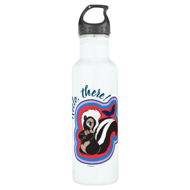 Bambi's Flower & Butterfly Badge Stainless Steel Water Bottle (Front)