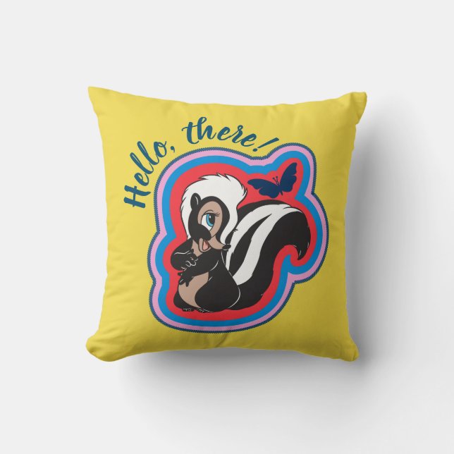 Bambi's Flower & Butterfly Badge Throw Pillow (Front)