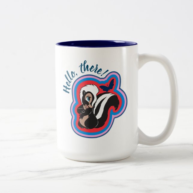 Bambi's Flower & Butterfly Badge Two-Tone Coffee Mug (Right)