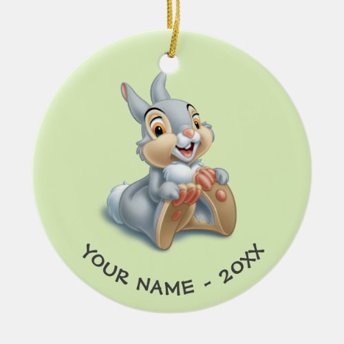 Bambis Thumper Holding His Feet Ceramic Ornament