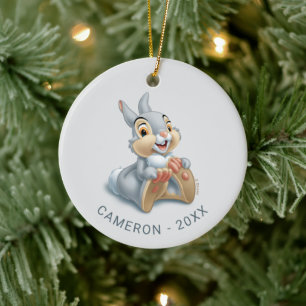 Bambi's Thumper Holding His Feet Ceramic Ornament