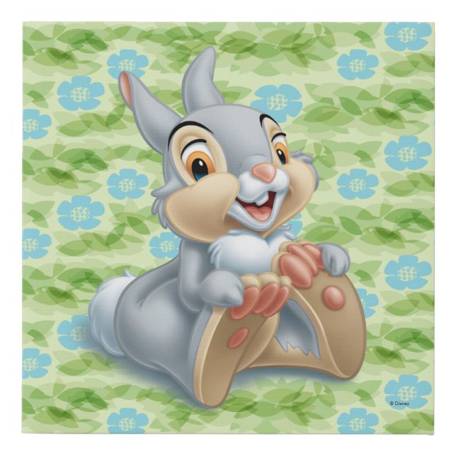 Bambi's Thumper Holding His Feet Faux Canvas Print (Front)