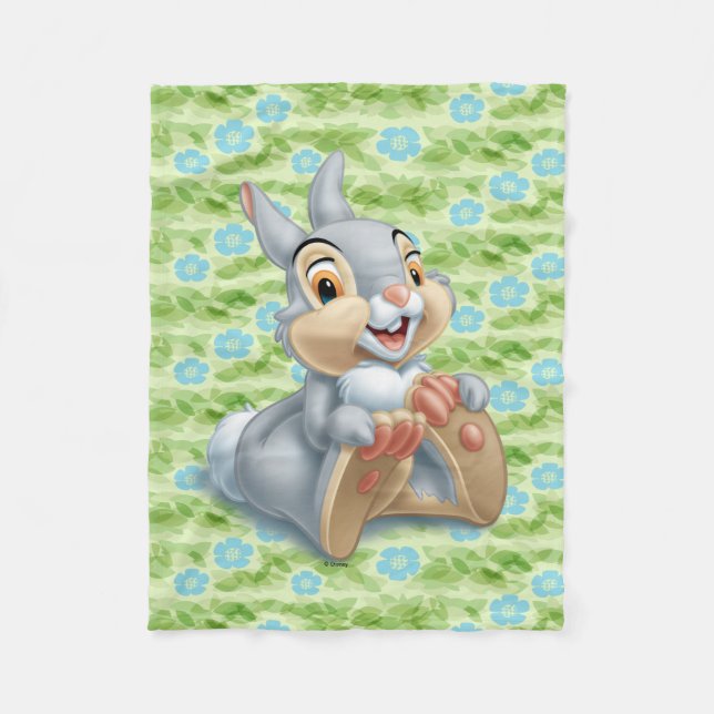 Bambi's Thumper Holding His Feet Fleece Blanket (Front)