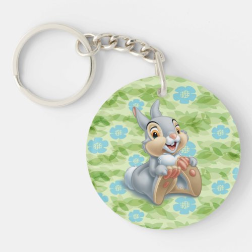 Bambis Thumper Holding His Feet Keychain